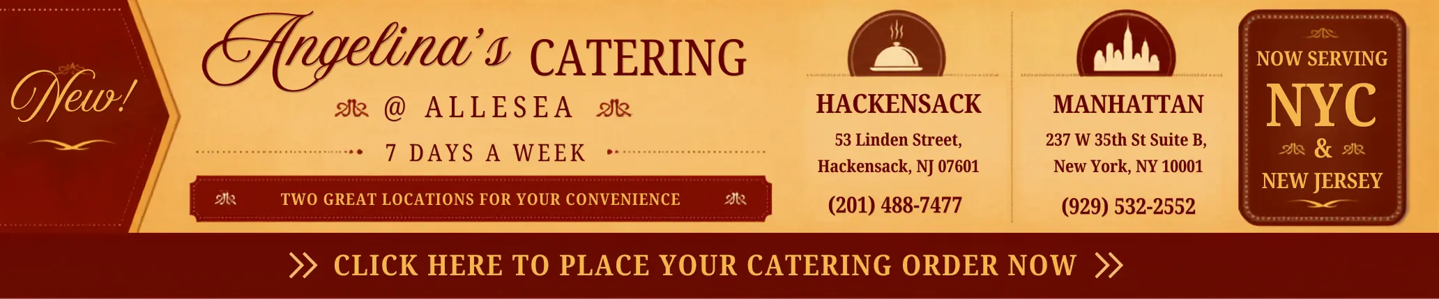 Click here to place your catering order online for Angelina’s Catering at Allesea.